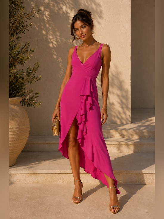Lovers + Friends Dresses & Skirts - Revolve Lovers+Friends Midi Ruffle Slit Dress